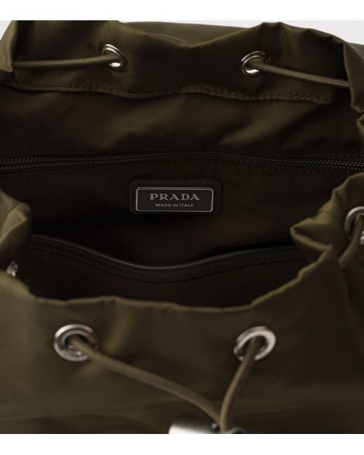 Prada Green Re-Nylon And Suede Backpack for men