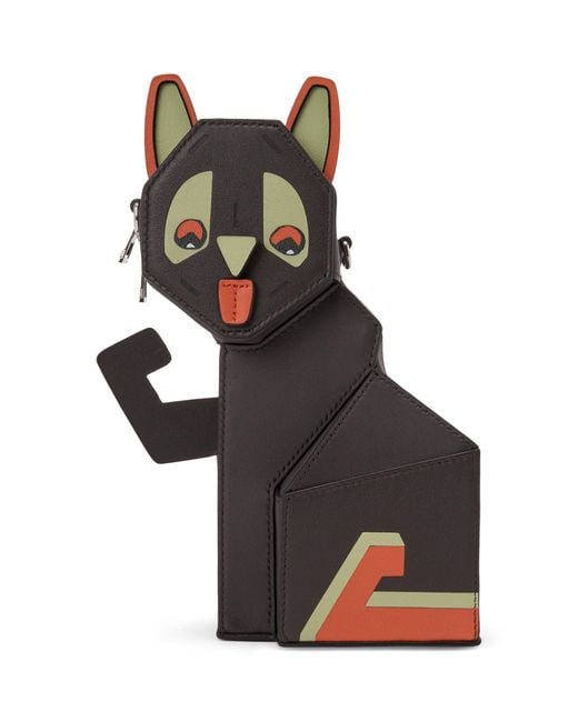 Loewe Black X Louis Wain Leather Futurist Cat Clutch