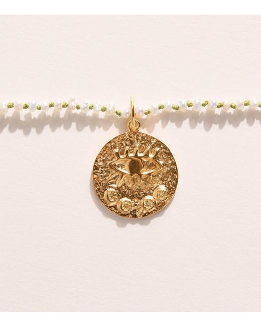 Hermina Athens Natural Freshwater Pearl Eye Pendant Necklace