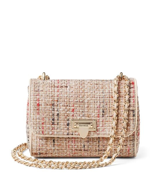 Aspinal Natural Tweed Lottie Cross-Body Bag