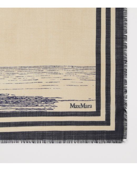 Max Mara Natural Silk Printed Scarf