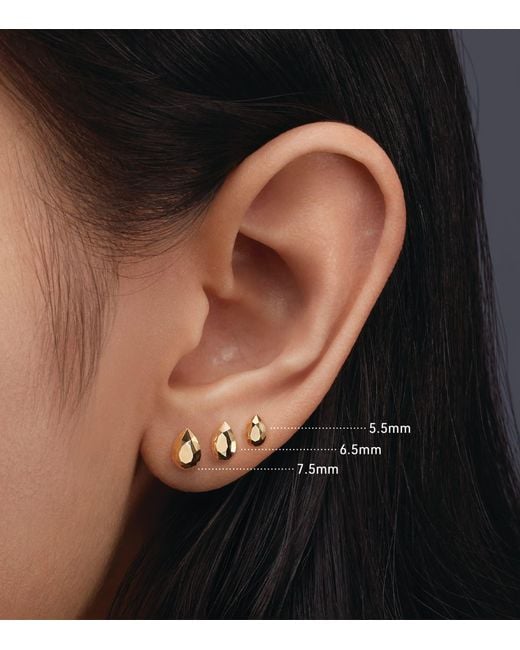 Maria Tash Metallic Faceted Pear Threaded Stud Earring