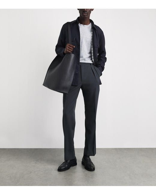 Brioni Blue Wool Overshirt for men
