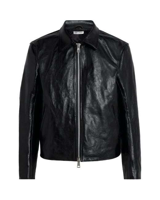 Our Legacy Black Leather Mini Jacket for men