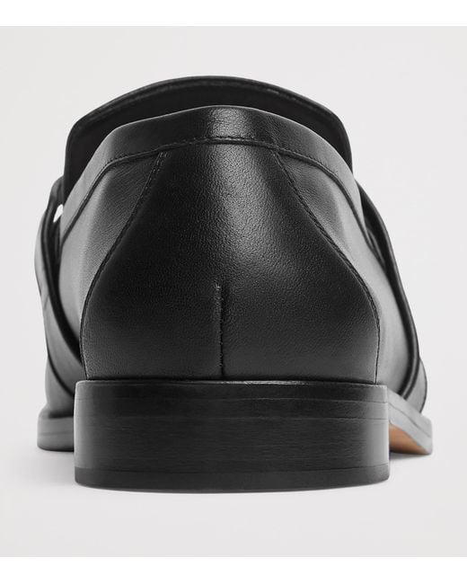Bottega Veneta Black Calfskin Astaire Loafers for men