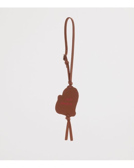 Loewe Red Leather Tag Bag Charm