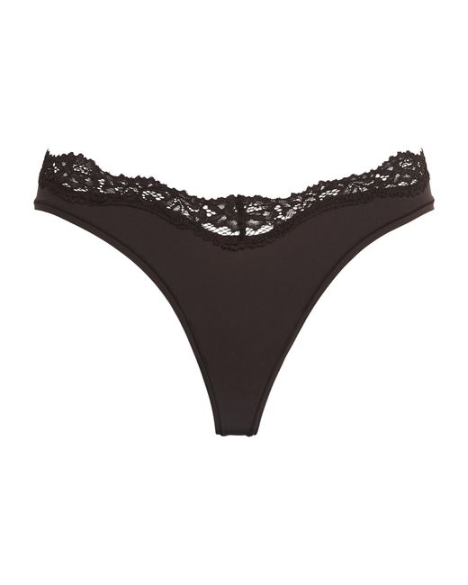 Skims Black Lace-Trim Fits Everybody Dipped Thong