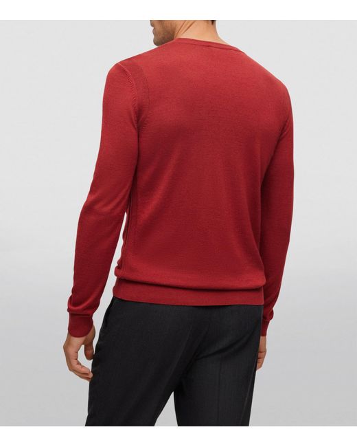 Boss Red Wool-Silk-Cashmere Sweater for men