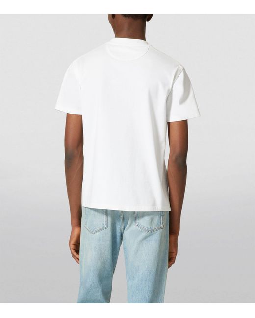 Valentino Garavani White Cotton V-pocket T-shirt for men