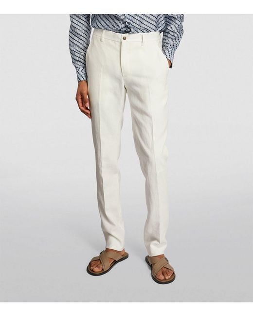 Giorgio Armani White Linen Double-breasted Two-piece Suit for men