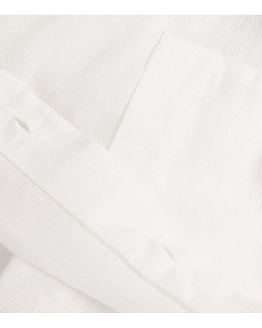 Vilebrequin White Cotton-Linen Embroidered Caroubis Shirt for men