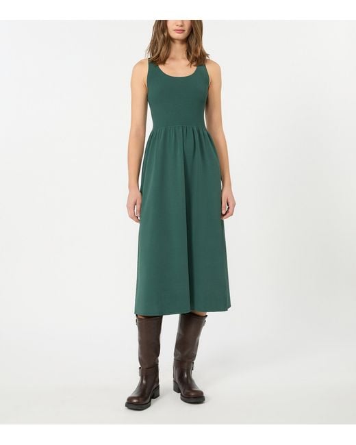 Weekend by Maxmara Green Rib-Knit Midi Dress