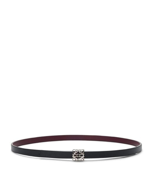 Loewe White Leather Reversible Bombe Anagram Belt