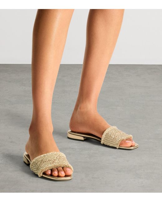 Jimmy Choo Natural Joa Flat Slides