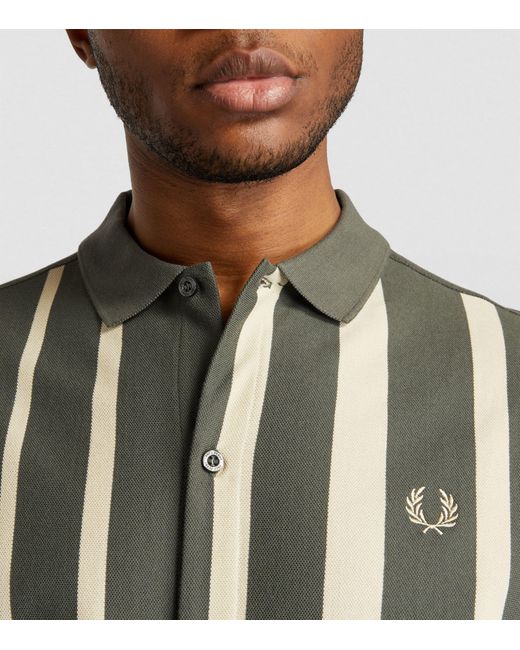Fred Perry Green Gradient Stripe Polo Shirt for men