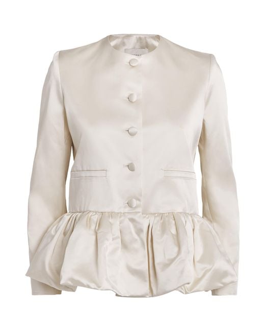 LIBEROWE Natural Satin Peplum Jacket