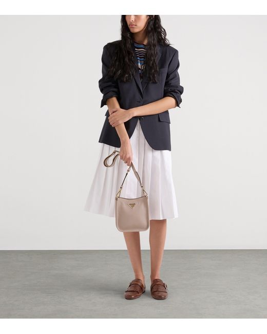 Prada Gray Mini Leather Shoulder Bag