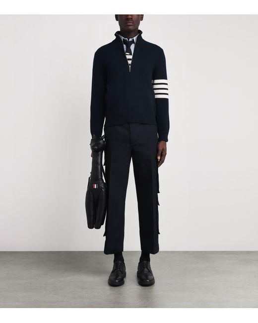 Thom Browne Blue 4-Bar Stripe Shirt for men