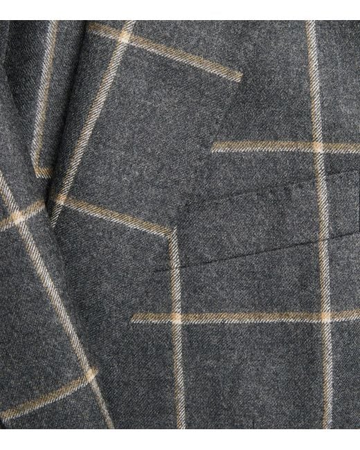 Dunhill Gray Wool Checked Mayfair Blazer for men