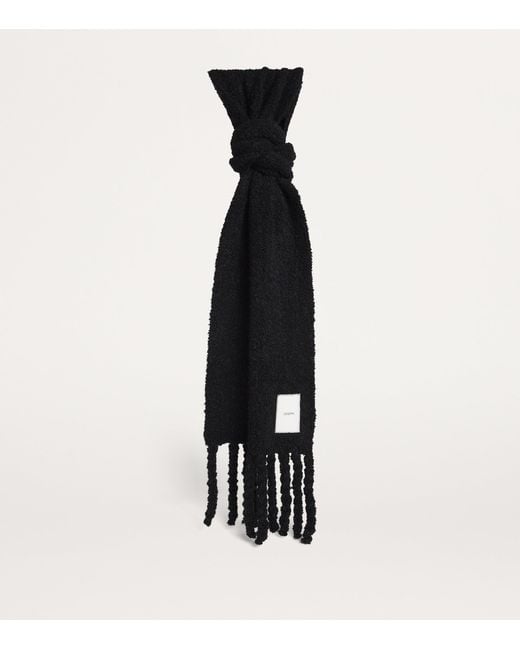Joseph Black Bouclé Knit Scarf