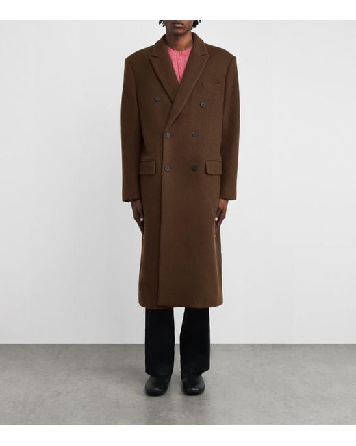 LE17SEPTEMBRE Brown Wool-Blend Double-Breasted Coat for men