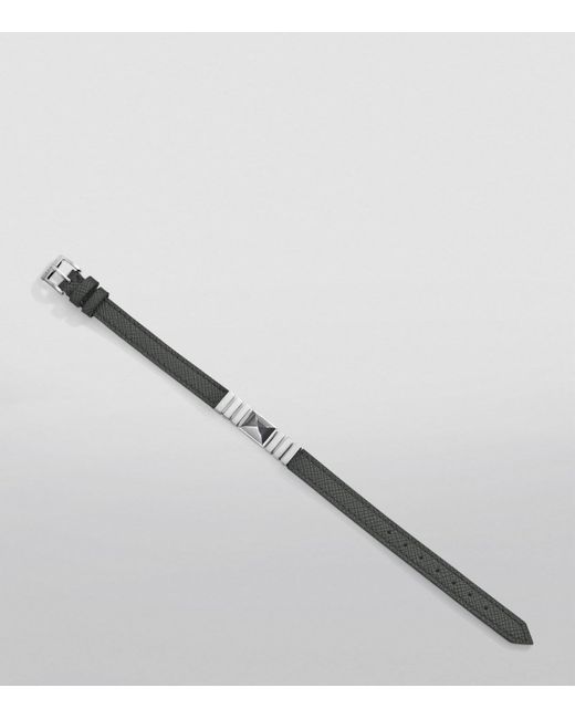 Marli New York Gray And Saffiano Leather Unii Bracelet