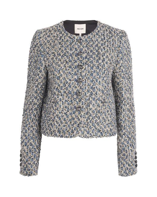 ME+EM Gray Tweed Cropped Jacket