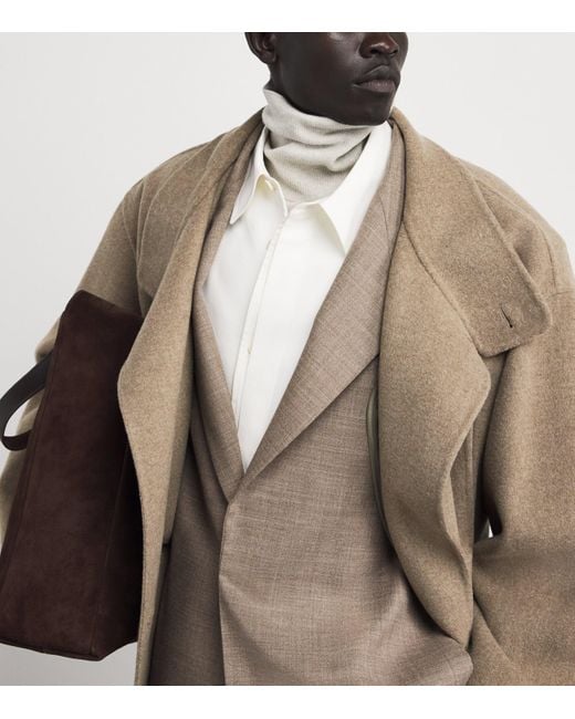 Fear Of God Natural Wool-Cashmere Asymmetic Overcoat for men