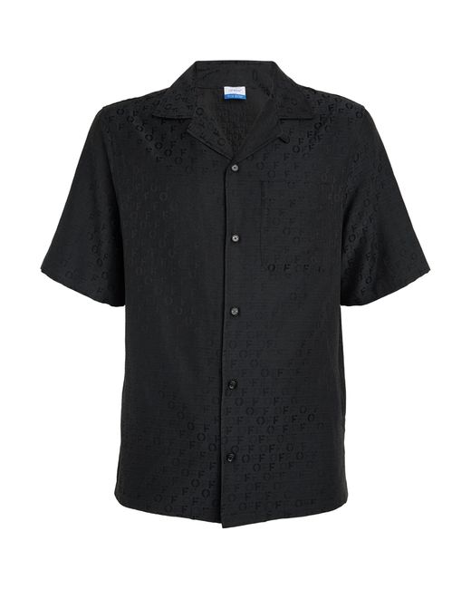 Off-White c/o Virgil Abloh Black Silk-cotton Jacquard Holiday Shirt for men