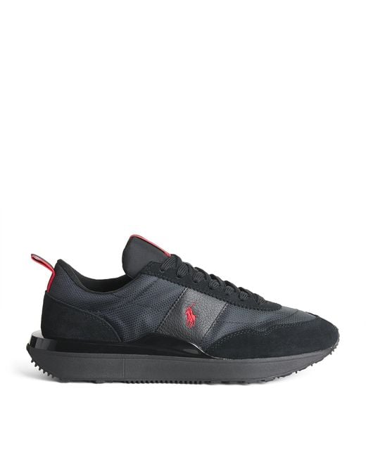 Polo Ralph Lauren Blue Leather-Blend Logo Sneakers for men