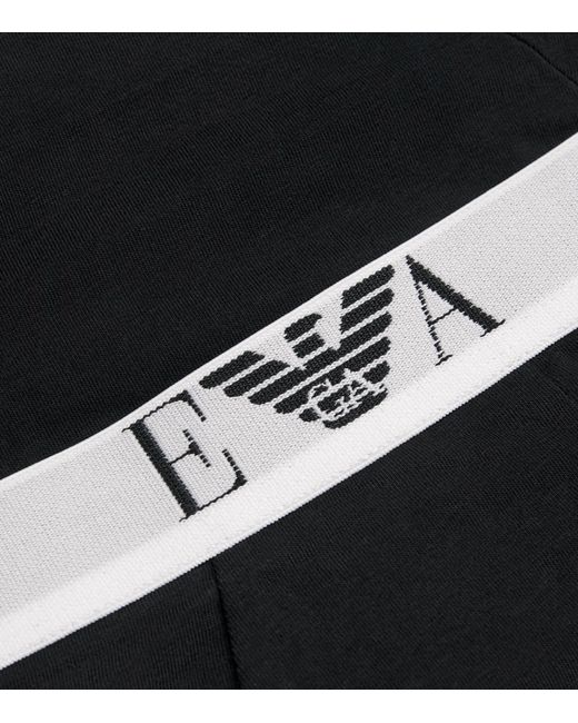 Emporio Armani Black Stretch-Cotton Logo Trunks for men