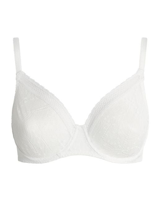 Simone Perele White Lace Comète Plunge Bra