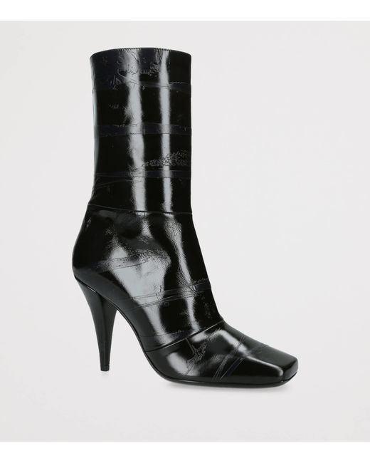Givenchy Black Leather Square-Toe Ankle Boots 95