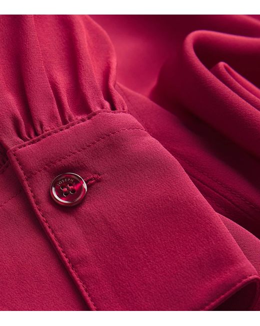 Joseph Red Silk Blondel Blouse