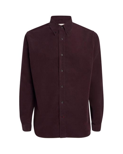 Oliver Spencer Purple Mersey Corduroy Shirt for men