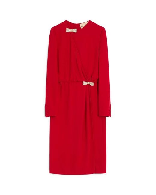 Valentino Silk Embroidered Midi Dress