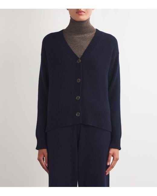 Harrods Blue Cashmere Boxy Cardigan