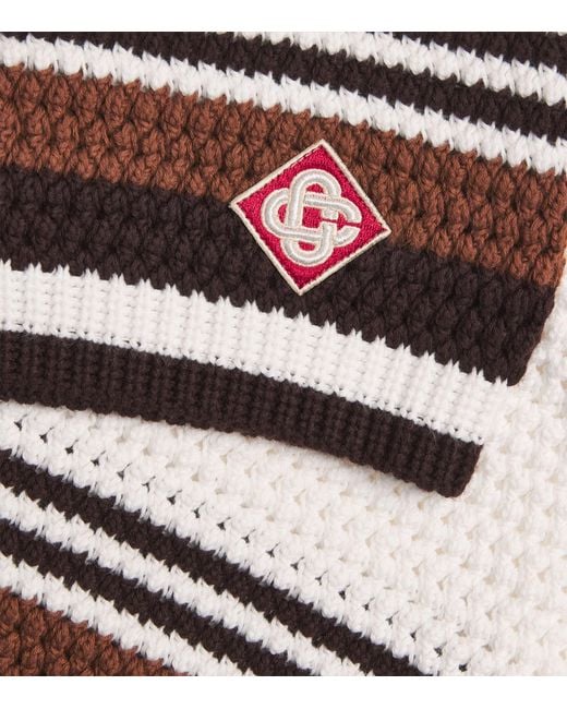 Casablanca White Crochet Stripe Shorts for men