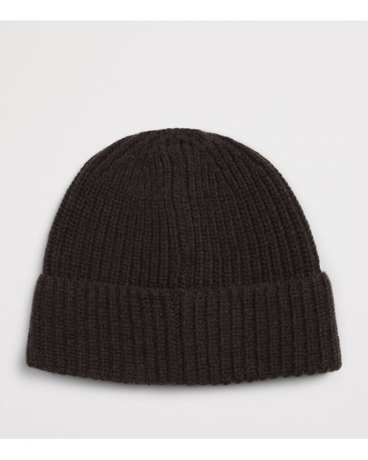 Stone Island Black Virgin Wool Logo Beanie for men
