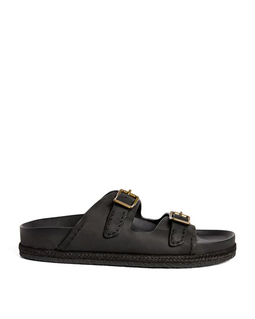 Polo Ralph Lauren Black Leather Turbach Sandals for men