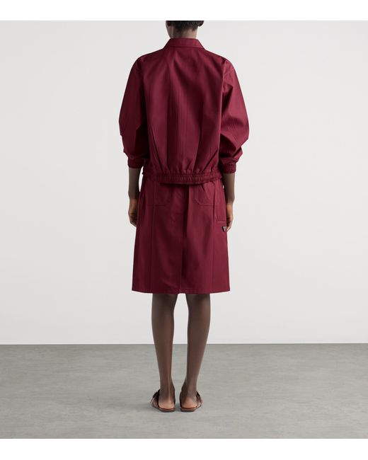 Prada Purple Drawstring Midi Skirt