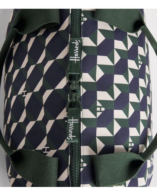 Harrods Blue Geo Clash Packable Overnight Tote Bag