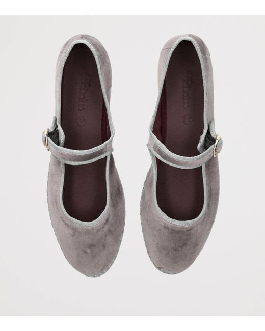 Flabelus White Velvet Sampson Mary Janes