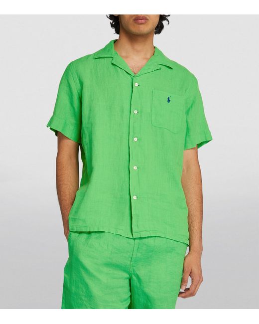 Polo Ralph Lauren Green Linen Clady Polo Shirt for men