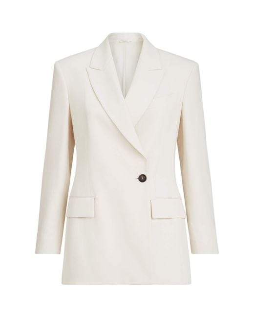 Brunello Cucinelli White Comfort Viscose Couture Twill Blazer
