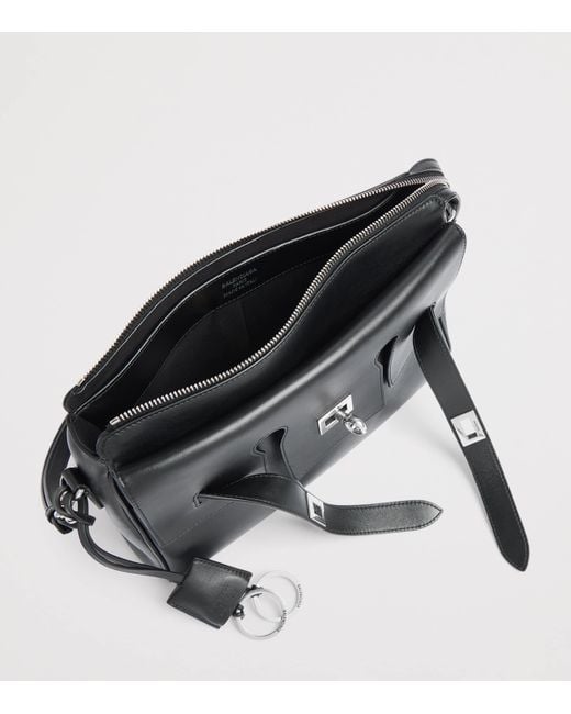 Balenciaga Black Leather Bel Air Messenger Bag for men
