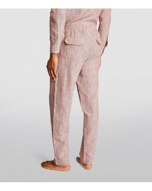Zimmerli of Switzerland Pink Linen-blend Trousers for men