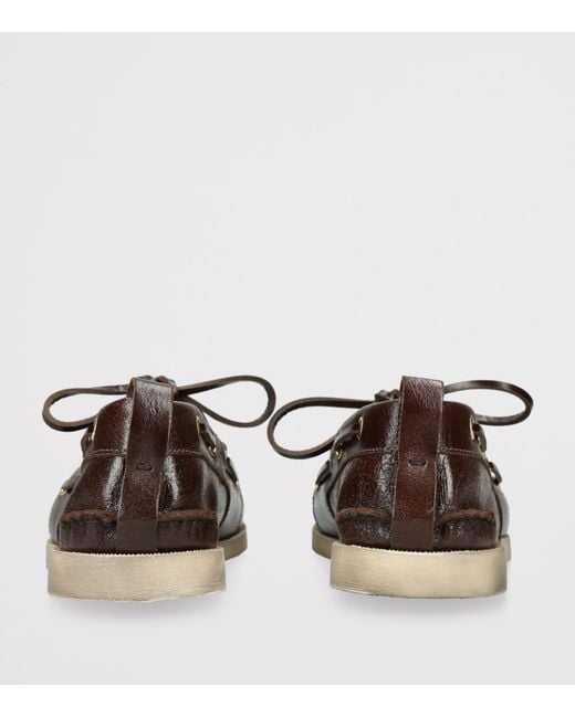 Golden Goose Deluxe Brand Brown Leather Boat Shoes for men