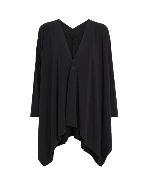 Issey Miyake Black Drape Jersey Cardigan