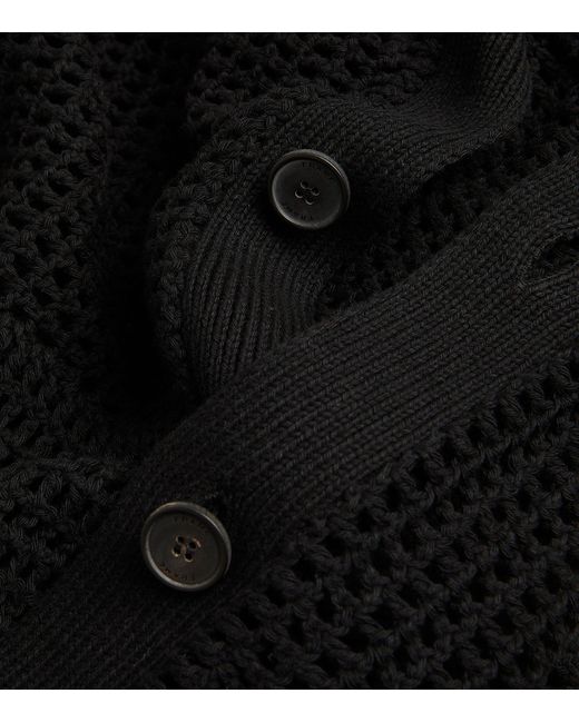 FRAME Black Crochet Cardigan for men